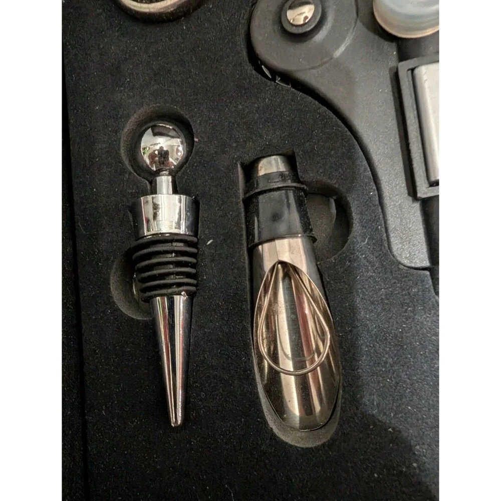 Lever Corkscrew Wine Opener 6 Piece Set Gift Box Foil Cutter Stopper